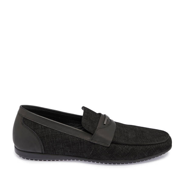 Siyah Hakiki Süet Deri Erkek Loafer - E26I1AY57616-I9N - 3