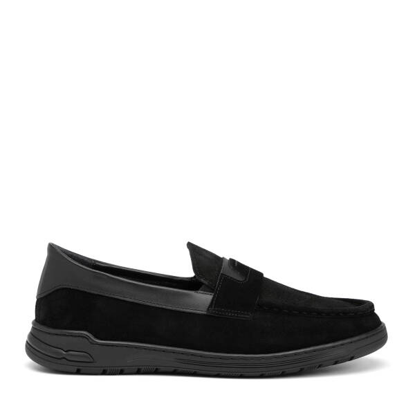 Siyah Hakiki Süet Deri Erkek Loafer - E26I1AY57631-A01 - 1
