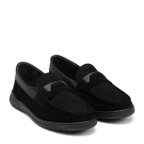 Siyah Hakiki Süet Deri Erkek Loafer - E26I1AY57631-A01 - 2