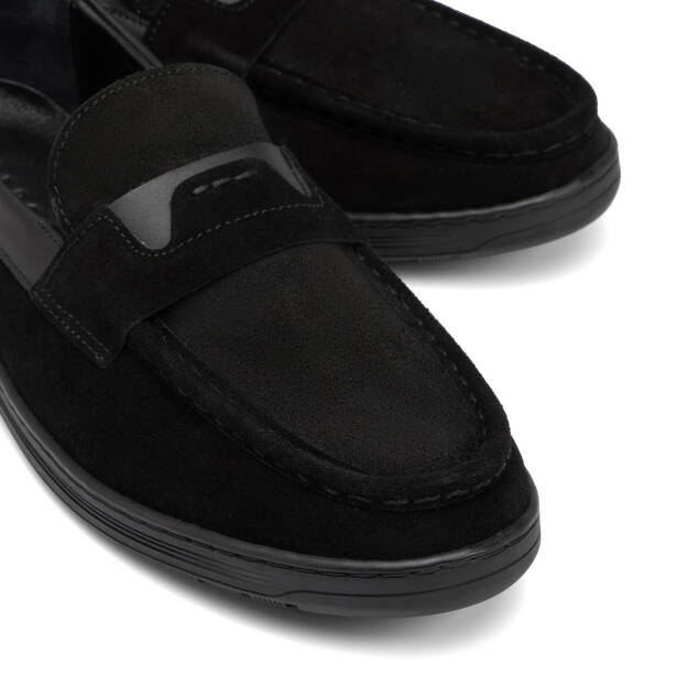 Siyah Hakiki Süet Deri Erkek Loafer - E26I1AY57631-A01 - 3