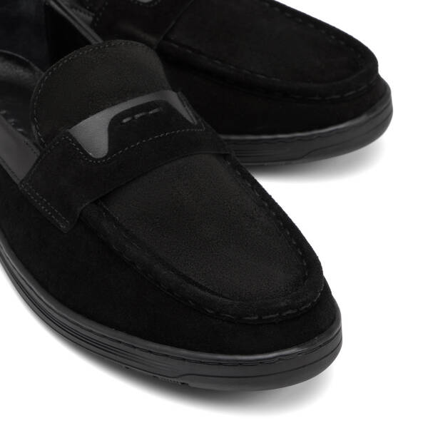 Siyah Hakiki Süet Deri Erkek Loafer - E26I1AY57631-A01 - 3