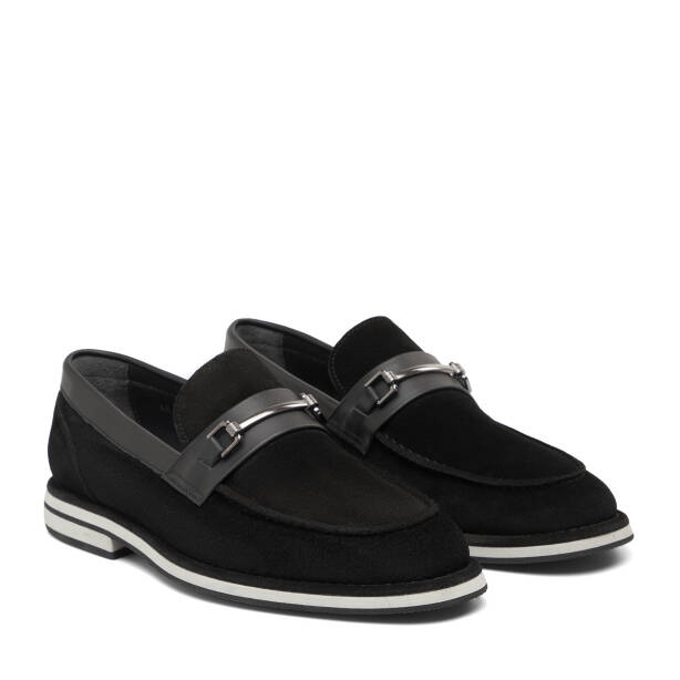 Siyah Hakiki Süet Deri Erkek Loafer - E26I1AY57682-A01 - Tergan