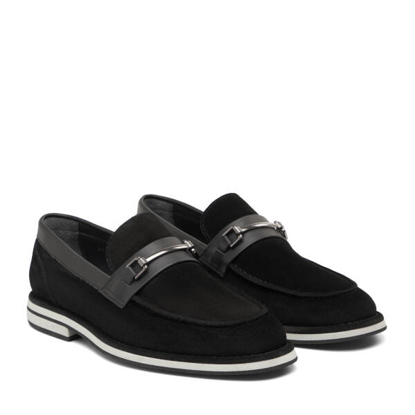 Siyah Hakiki Süet Deri Erkek Loafer - E26I1AY57682-A01 - 2