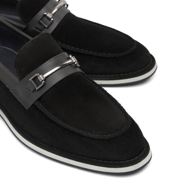 Siyah Hakiki Süet Deri Erkek Loafer - E26I1AY57682-A01 - Tergan