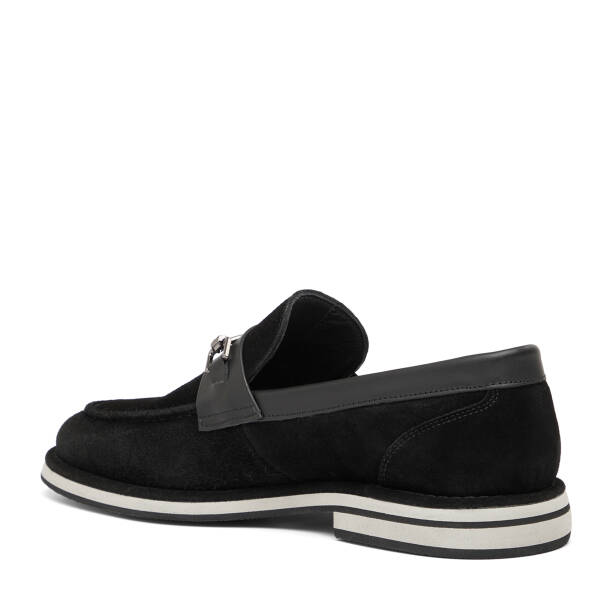 Siyah Hakiki Süet Deri Erkek Loafer - E26I1AY57682-A01 - Tergan