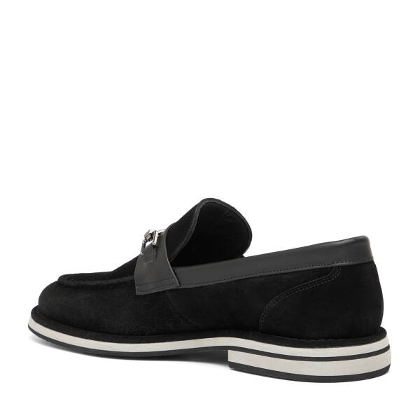 Siyah Hakiki Süet Deri Erkek Loafer - E26I1AY57682-A01 - 4