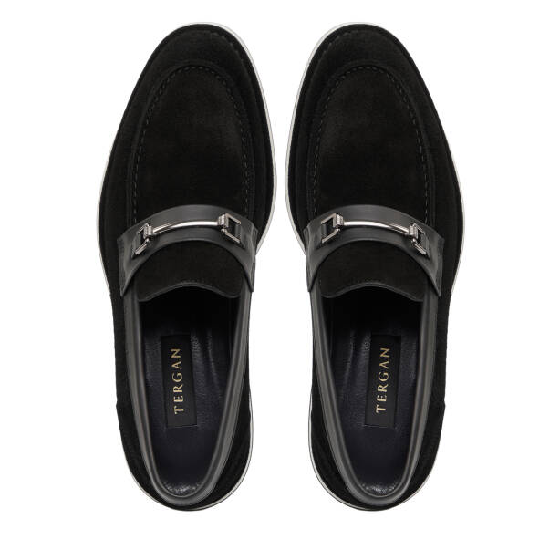 Siyah Hakiki Süet Deri Erkek Loafer - E26I1AY57682-A01 - Tergan