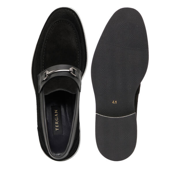 Siyah Hakiki Süet Deri Erkek Loafer - E26I1AY57682-A01 - Tergan