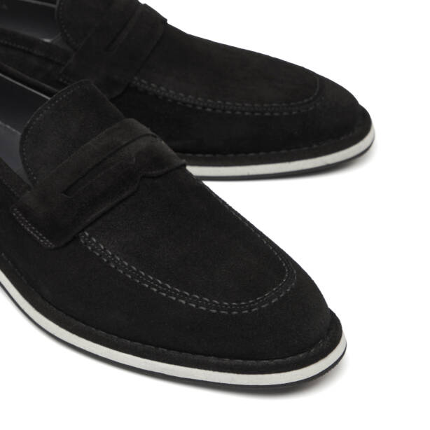 Siyah Hakiki Süet Deri Erkek Loafer - E26I1AY57683-A01 - Tergan
