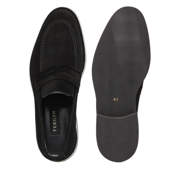 Siyah Hakiki Süet Deri Erkek Loafer - E26I1AY57683-A01 - Tergan