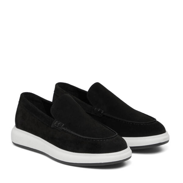 Siyah Hakiki Süet Deri Erkek Loafer - E26I1AY57694-A01 - 2