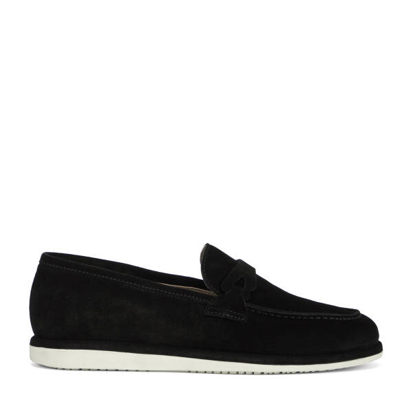 Siyah Hakiki Süet Deri Erkek Loafer - E26I1AY57701-A01 - 1