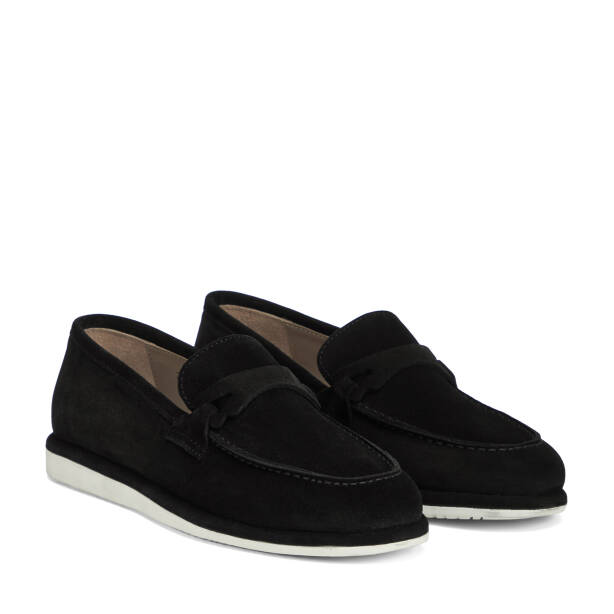 Siyah Hakiki Süet Deri Erkek Loafer - E26I1AY57701-A01 - 2