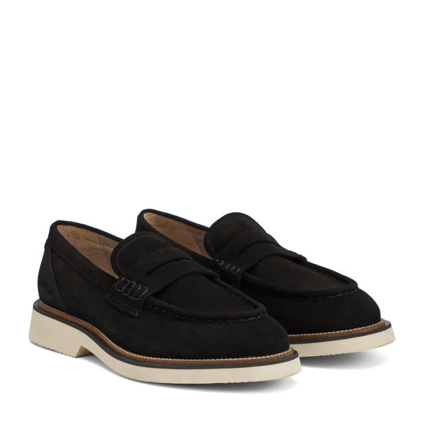 Siyah Hakiki Süet Deri Erkek Loafer - E26I1AY57703-A01 - 2