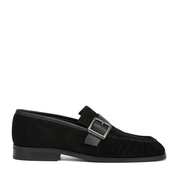 Siyah Hakiki Süet Deri Erkek Loafer - E26I1AY57714-A01 - 1