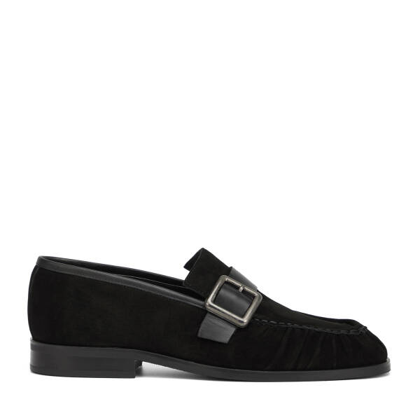 Siyah Hakiki Süet Deri Erkek Loafer - E26I1AY57714-A01 - 1