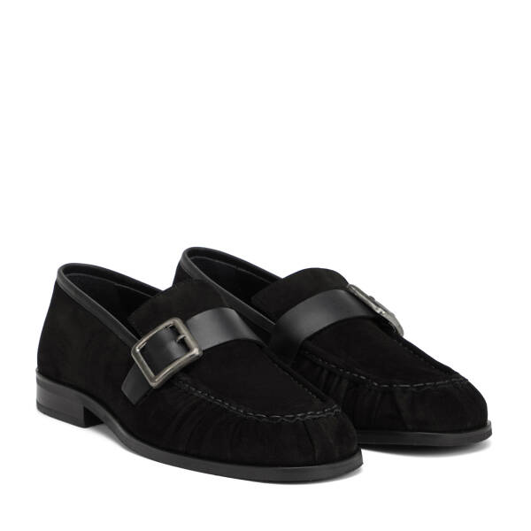 Siyah Hakiki Süet Deri Erkek Loafer - E26I1AY57714-A01 - 2