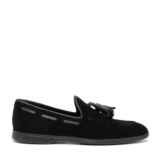 Siyah Hakiki Süet Deri Erkek Loafer - E26I1AY57716-A01 - Tergan