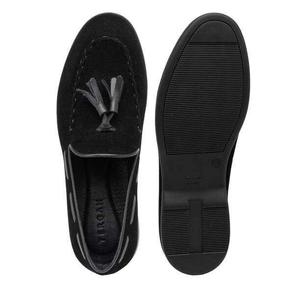 Siyah Hakiki Süet Deri Erkek Loafer - E26I1AY57716-A01 - Tergan