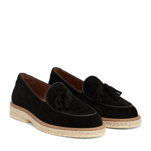Siyah Hakiki Süet Deri Erkek Loafer - E26I1AY57721-A01 - 2