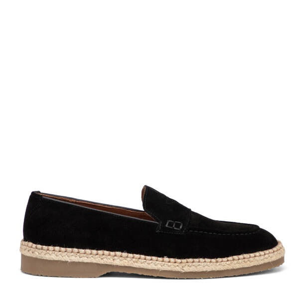 Siyah Hakiki Süet Deri Erkek Loafer - E26I1AY57722-A01 
