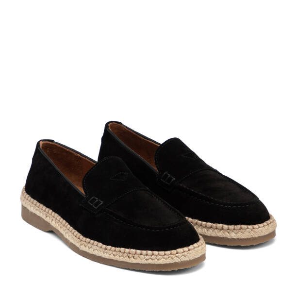 Siyah Hakiki Süet Deri Erkek Loafer - E26I1AY57722-A01 - 2