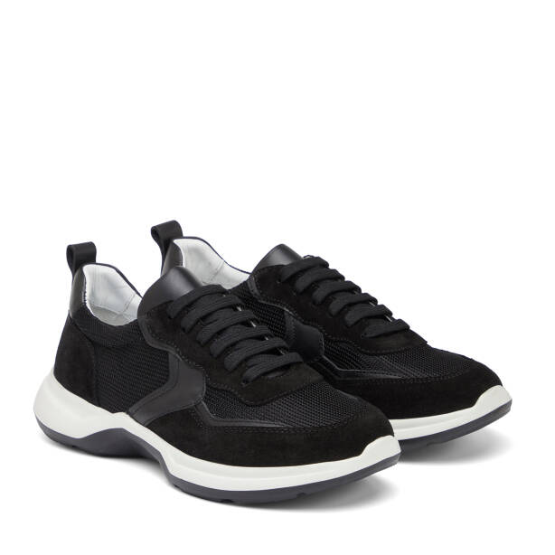 Siyah Hakiki Süet Deri Erkek Sneaker - E26I1AY57695-A01 - 2