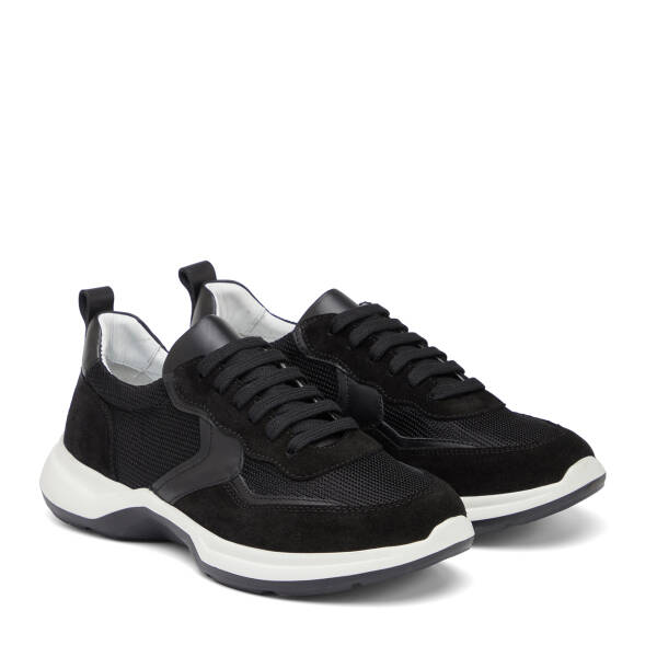 Siyah Hakiki Süet Deri Erkek Sneaker - E26I1AY57695-A01 - 2