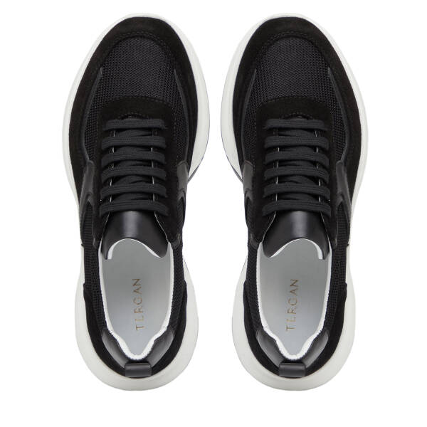 Siyah Hakiki Süet Deri Erkek Sneaker - E26I1AY57695-A01 - 5