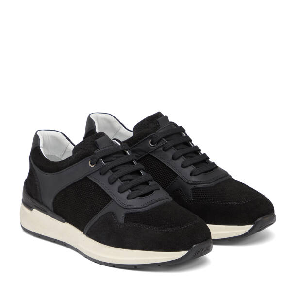 Siyah Hakiki Süet Deri Erkek Sneaker - E26I1AY57696-A01 - 2