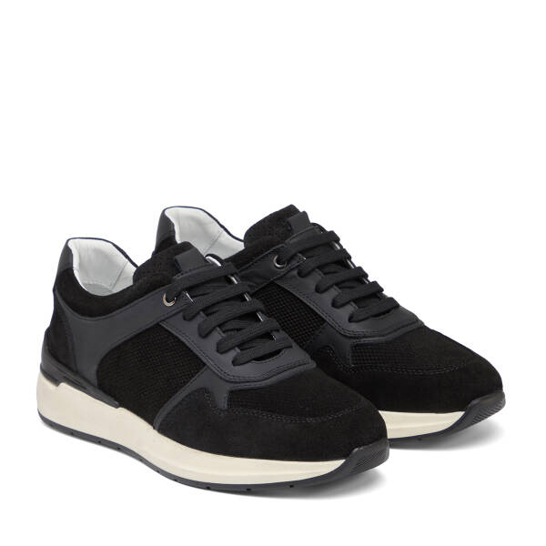 Siyah Hakiki Süet Deri Erkek Sneaker - E26I1AY57696-A01 - 2