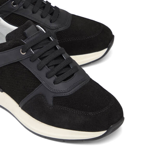 Siyah Hakiki Süet Deri Erkek Sneaker - E26I1AY57696-A01 - 3