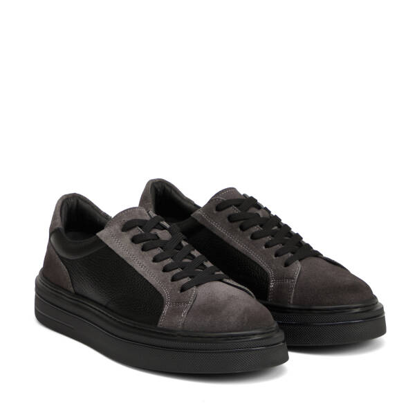 Siyah Hakiki Süet Deri Erkek Sneaker - E26I1AY57754-V2U - 2