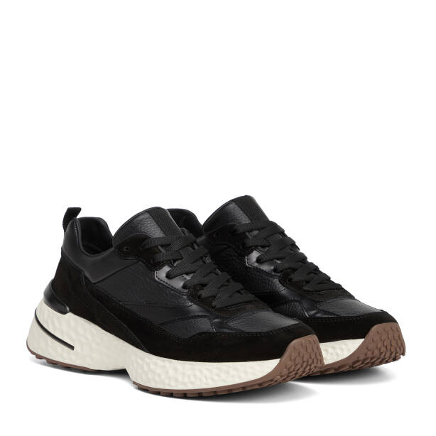 Siyah Hakiki Süet Deri Erkek Sneaker - E26S1AY57829-W19 - 2