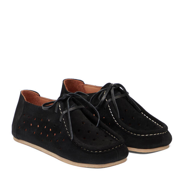 Siyah Hakiki Süet Deri Kadın Casual Ayakkabı - K26I1AY68417-A01 - 2