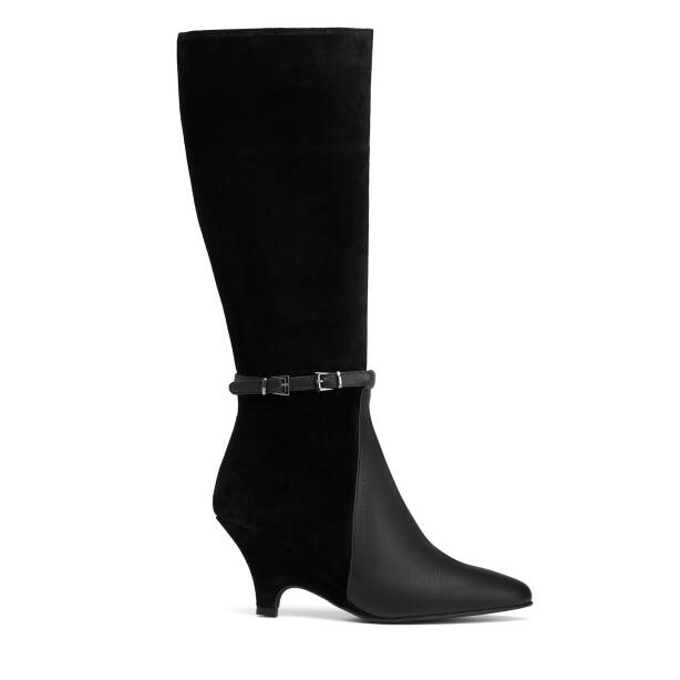 Siyah Hakiki Süet Deri Kadın Çizme - K26K1CM68717-F49 