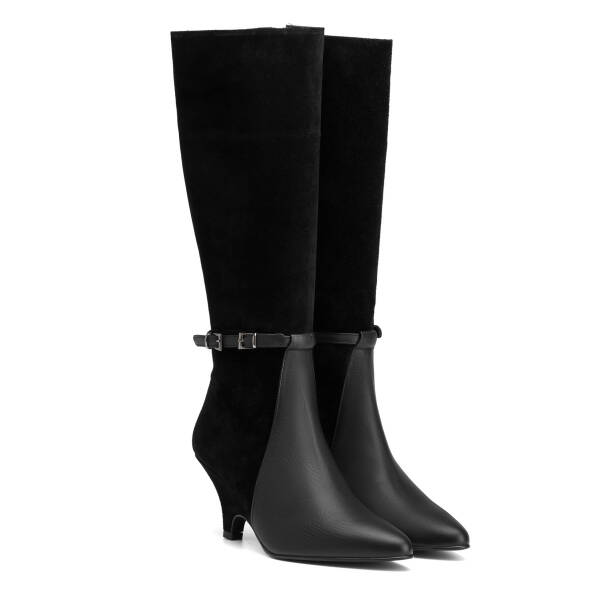 Siyah Hakiki Süet Deri Kadın Çizme - K26K1CM68717-F49 - 2