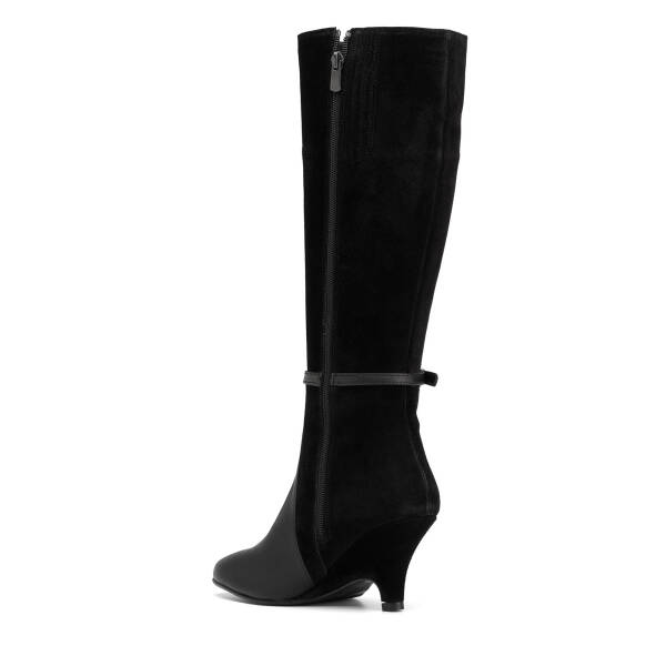 Siyah Hakiki Süet Deri Kadın Çizme - K26K1CM68717-F49 - 3