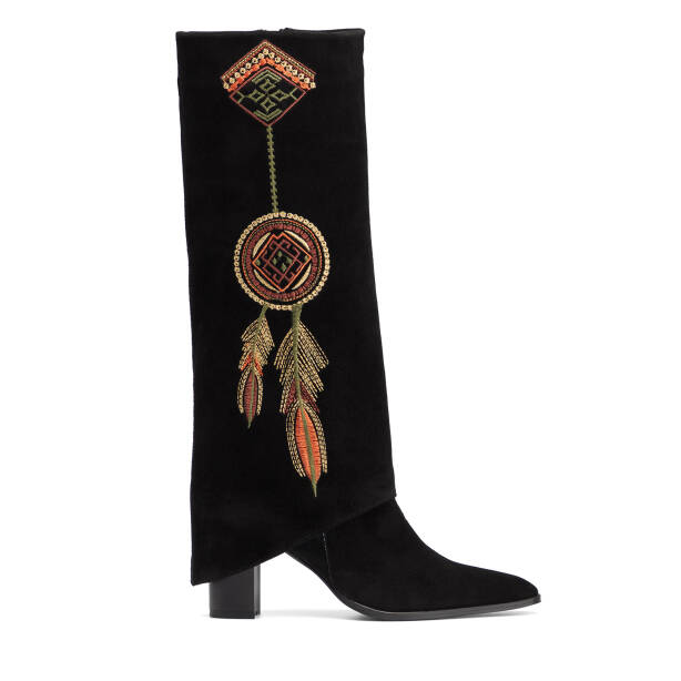 Siyah Hakiki Süet Deri Kadın Çizme - K26K1CM68765-A01 - 1
