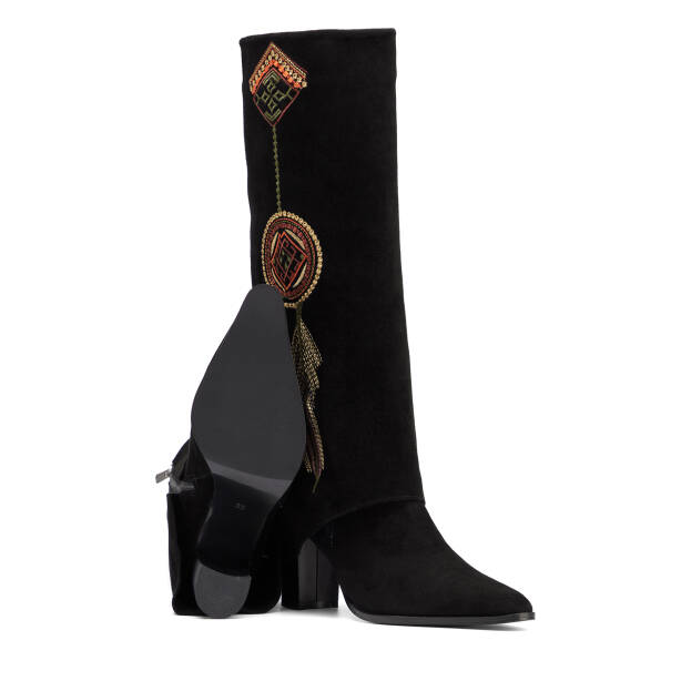 Siyah Hakiki Süet Deri Kadın Çizme - K26K1CM68765-A01 - 4