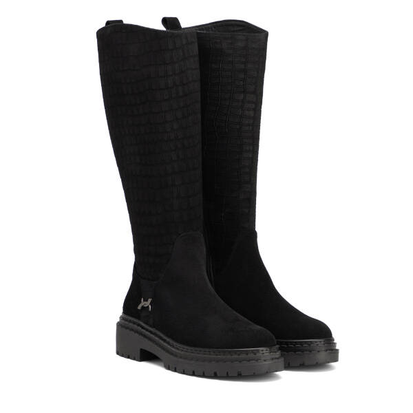 Siyah Hakiki Süet Deri Kadın Çizme - K26K1CM68891-A01 - 2
