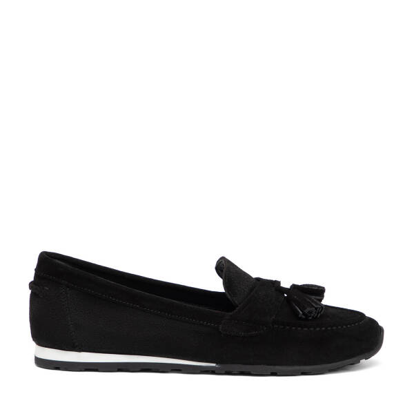 Siyah Hakiki Süet Deri Kadın Loafer - K25I1AY68064-A01 - 1