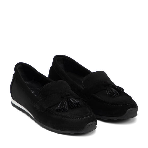 Siyah Hakiki Süet Deri Kadın Loafer - K25I1AY68064-A01 - 2