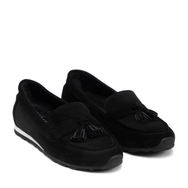 Siyah Hakiki Süet Deri Kadın Loafer - K25I1AY68064-A01 - 2