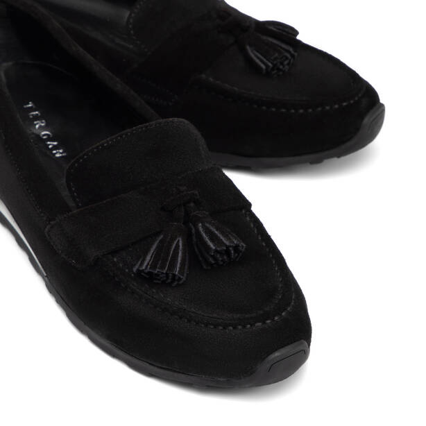 Siyah Hakiki Süet Deri Kadın Loafer - K25I1AY68064-A01 - 3