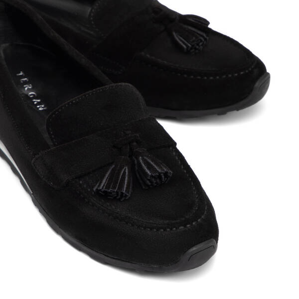 Siyah Hakiki Süet Deri Kadın Loafer - K25I1AY68064-A01 - 3