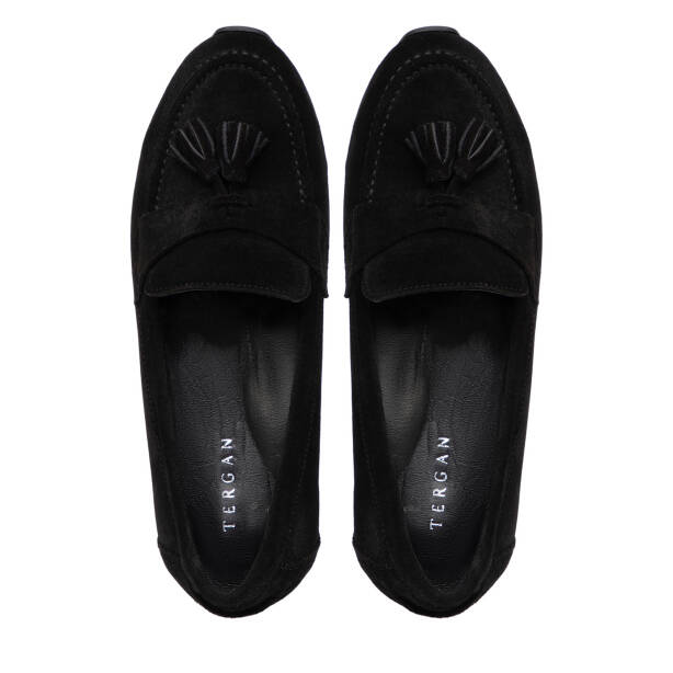 Siyah Hakiki Süet Deri Kadın Loafer - K25I1AY68064-A01 - 5
