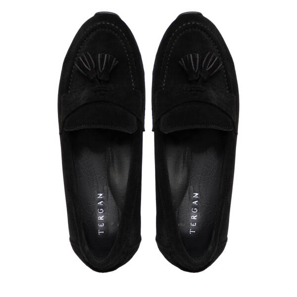 Siyah Hakiki Süet Deri Kadın Loafer - K25I1AY68064-A01 - 5