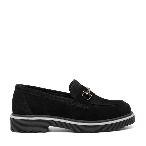 Siyah Hakiki Süet Deri Kadın Loafer - K26I1AY68413-A01 - 1