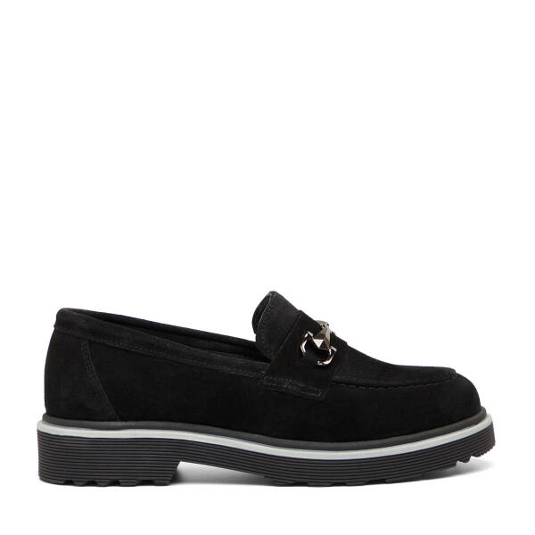 Siyah Hakiki Süet Deri Kadın Loafer - K26I1AY68413-A01 - 1
